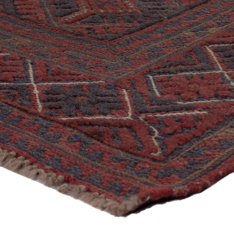 Kelim Afghan Teppich 141x175cm - dunkelrot