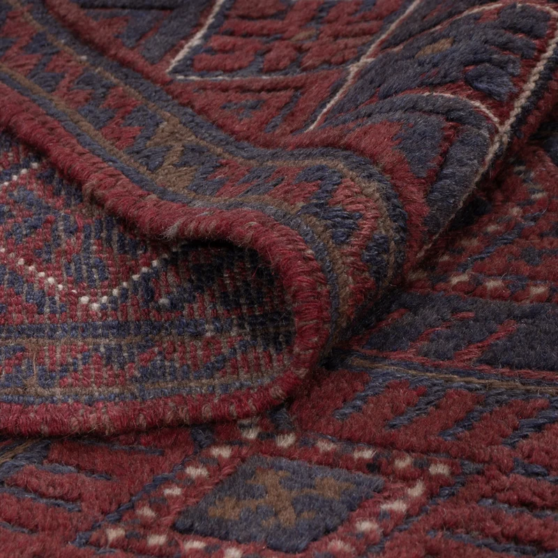 Kelim Afghan Teppich 141x175cm - dunkelrot