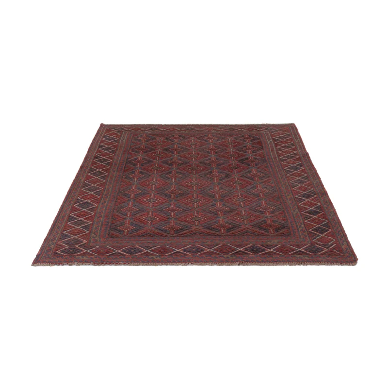 Kelim Afghan Teppich 141x175cm - dunkelrot