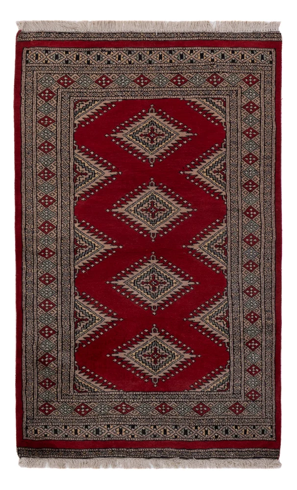 Pakistan Teppich 94x152cm - Orientteppich - rot