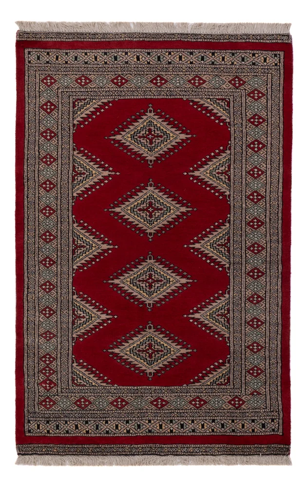 Pakistan Teppich 93x148cm - Orientteppich - rot