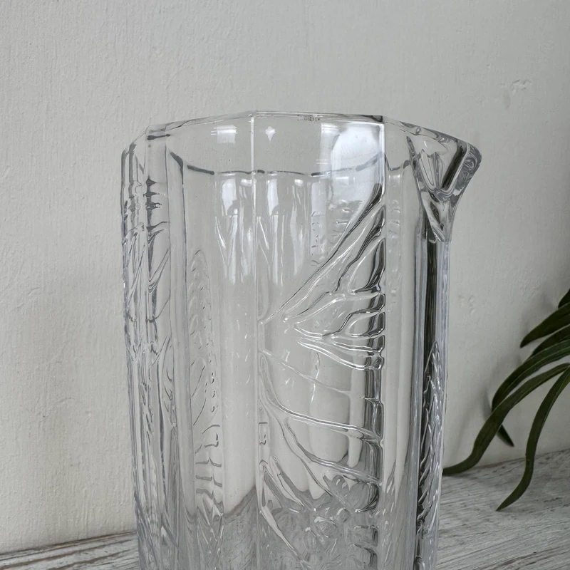 Glaskrug 650ml Glas Karaffe Transparent Ausgießer Krug Deko