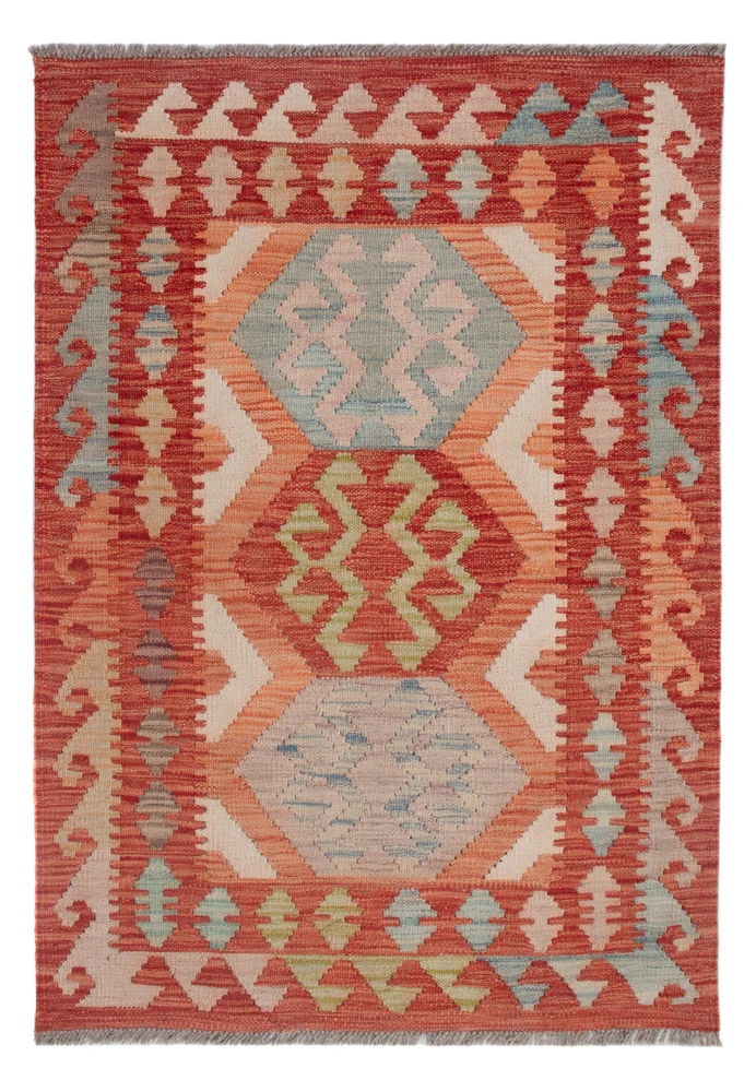 Kelim Maimene Teppich 88x126cm - mehrfarbig