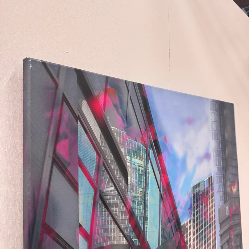 Wandbild 90x90 - Frankfurt Stadt - Fotodruck auf Leinwand Gebraucht