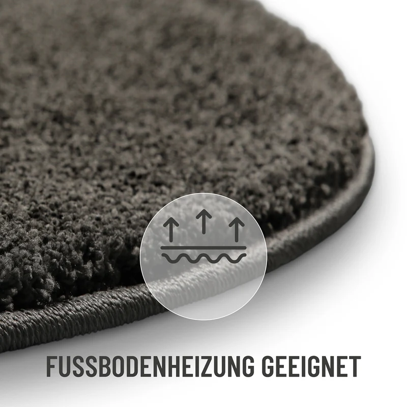 Kurzflorteppich Rund Anthrazit "Nova" WECONhome Basics