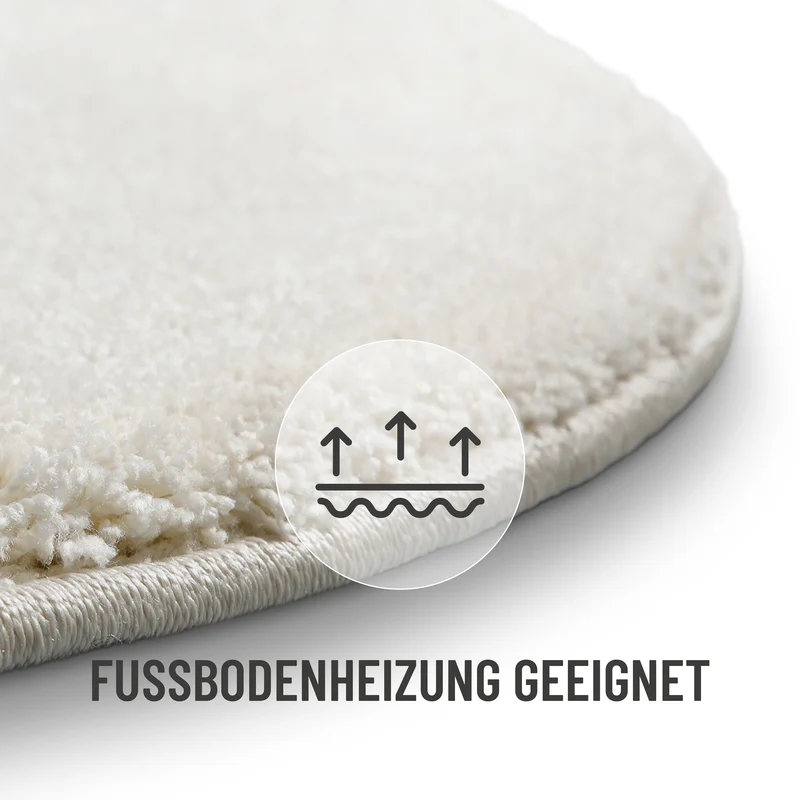 Kurzflorteppich Rund Creme Weiß "Nova" WECONhome Basics