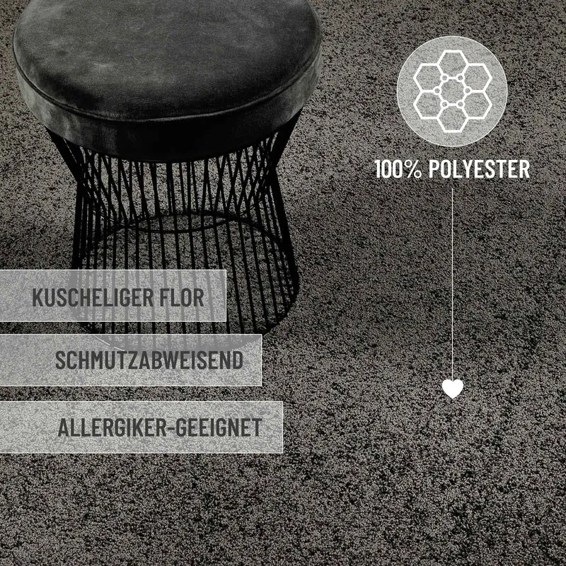 Kurzflorteppich Anthrazit "Nova" WECONhome Basics