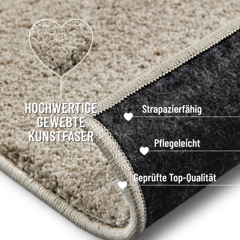 Kurzflorteppich Sand Beige "Nova" WECONhome Basics