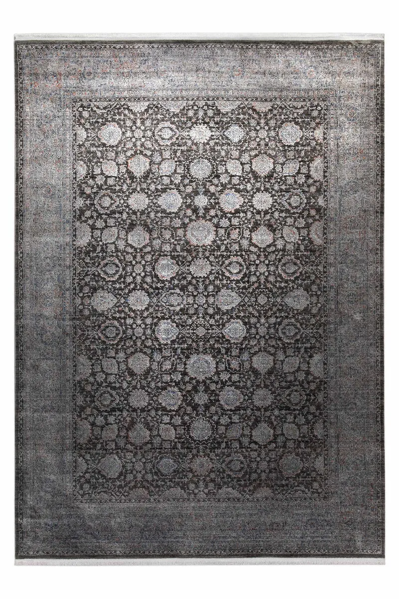 Vintage Kurzflorteppich Blau Grau "LunaSilk" WECONhome