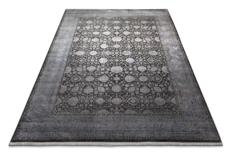 Vintage Kurzflorteppich Blau Grau "LunaSilk" WECONhome