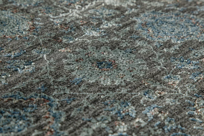 Vintage Kurzflorteppich Grün Grau "LunaSilk" WECONhome
