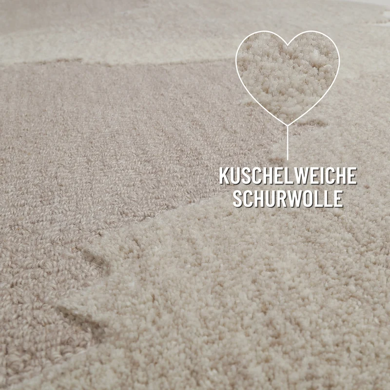 Kurzflorteppich Braun Multi aus Schurwolle "Carlo" WECONhome
