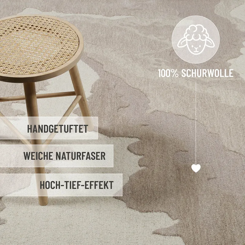 Kurzflorteppich Braun Multi aus Schurwolle "Carlo" WECONhome