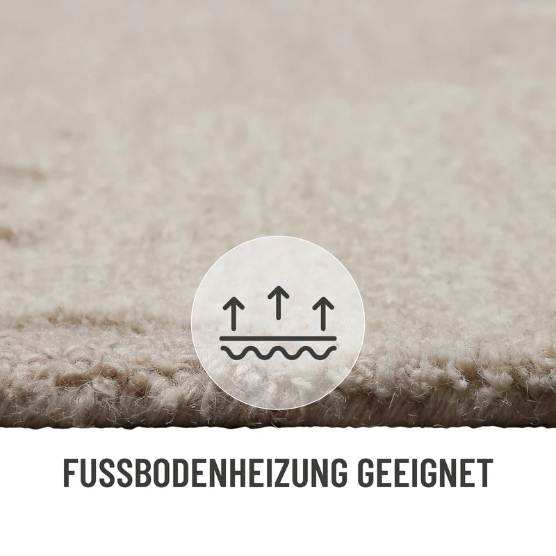 Kurzflorteppich Beige Multi aus Schurwolle "Sally" WECONhome