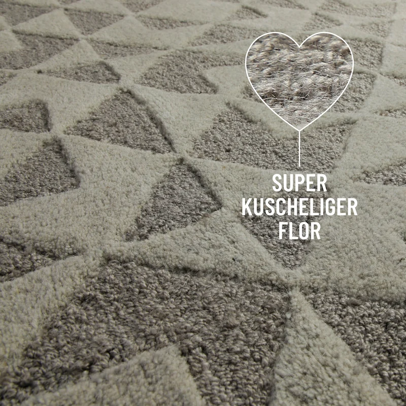 Kurzflorteppich Taupe "Downtown" WECONhome