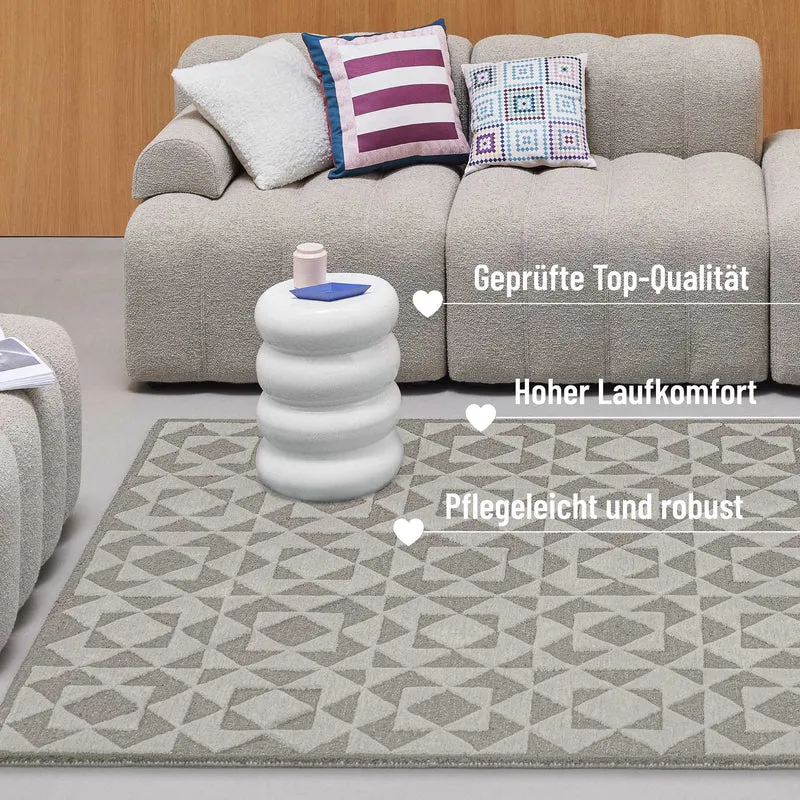 Kurzflorteppich Taupe "Downtown" WECONhome