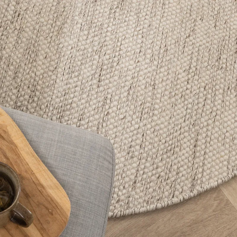 Wollteppich Rund- Bliss Beige Meliert