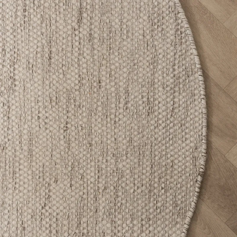 Wollteppich Rund- Bliss Beige Meliert