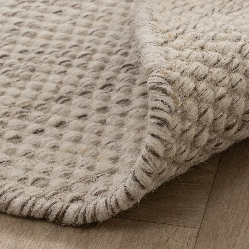 Wollteppich Rund- Bliss Beige Meliert