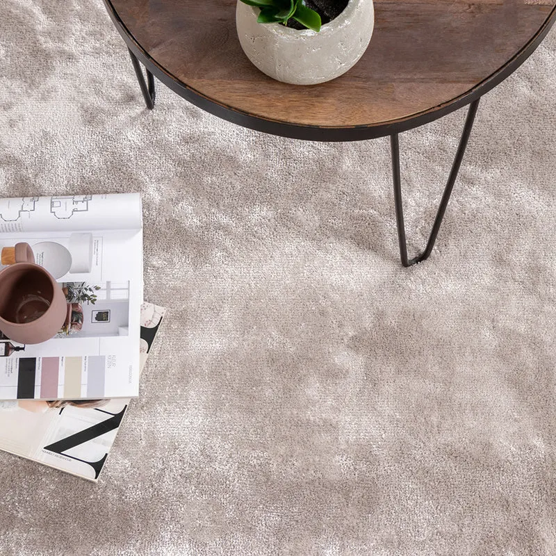 Waschbarer Viskose Teppich Rund - Vive Grau