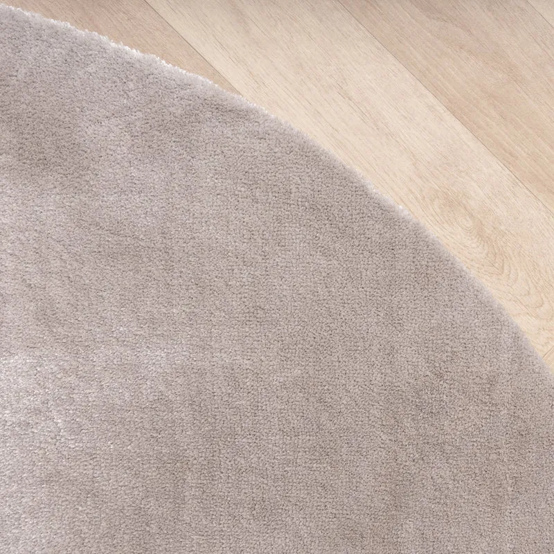 Waschbarer Viskose Teppich Rund - Vive Grau
