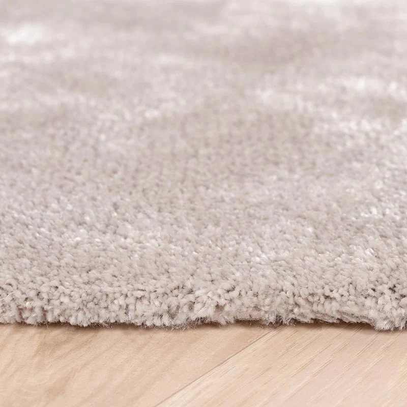 Waschbarer Viskose Teppich Rund - Vive Grau