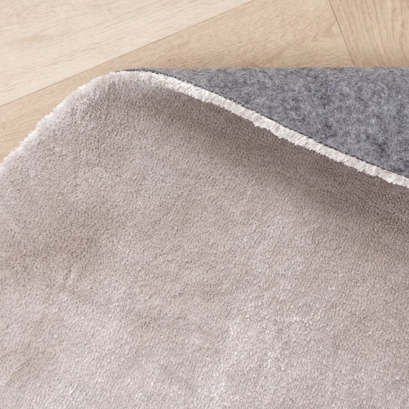 Waschbarer Viskose Teppich Rund - Vive Grau