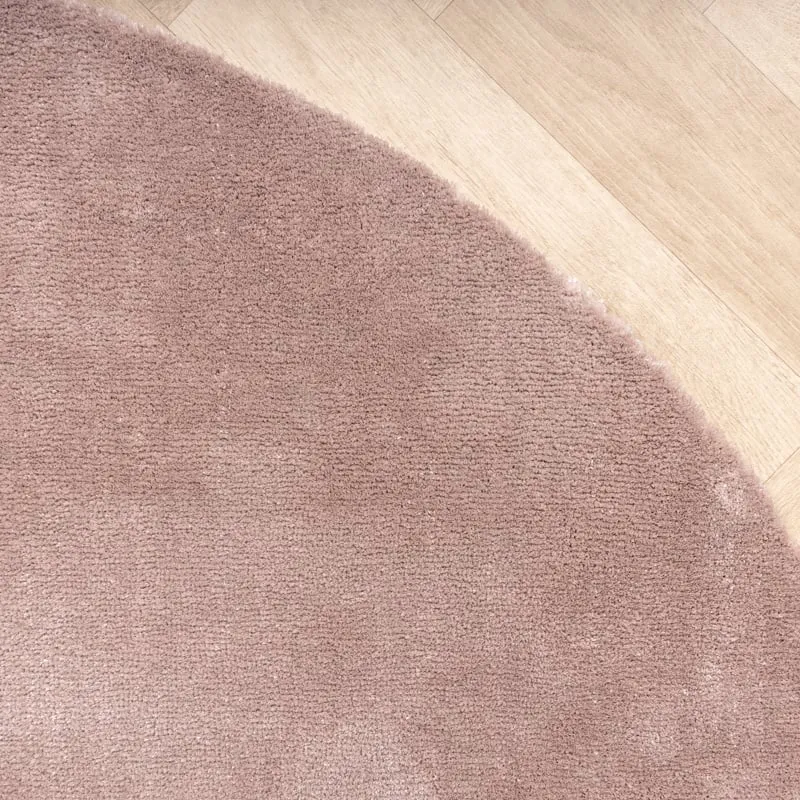 Waschbarer Viskose Teppich Rund - Vive Altrosa