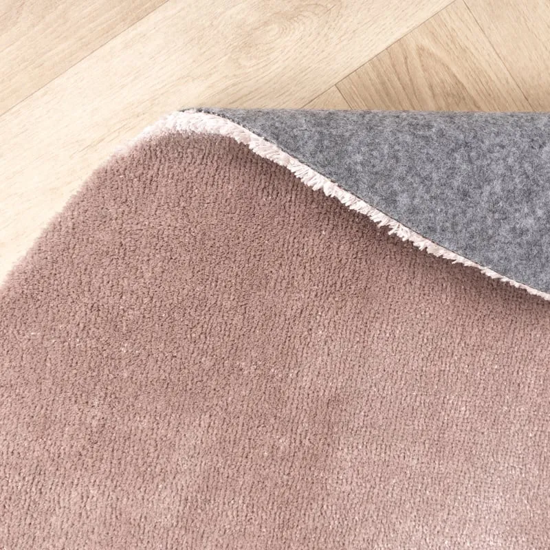 Waschbarer Viskose Teppich Rund - Vive Altrosa