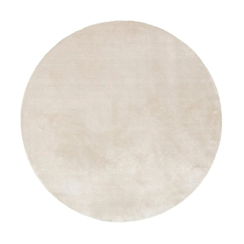 Waschbarer Viskose Teppich Rund - Vive Creme