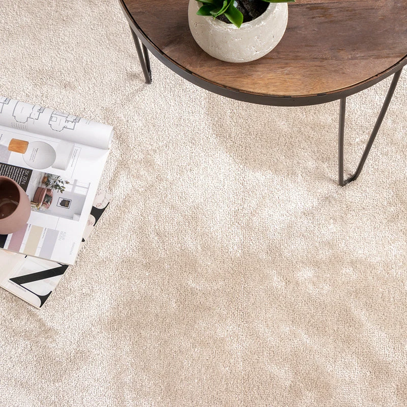 Waschbarer Viskose Teppich Rund - Vive Creme