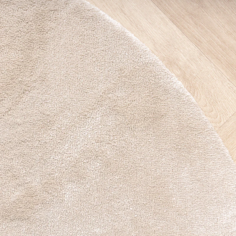 Waschbarer Viskose Teppich Rund - Vive Creme