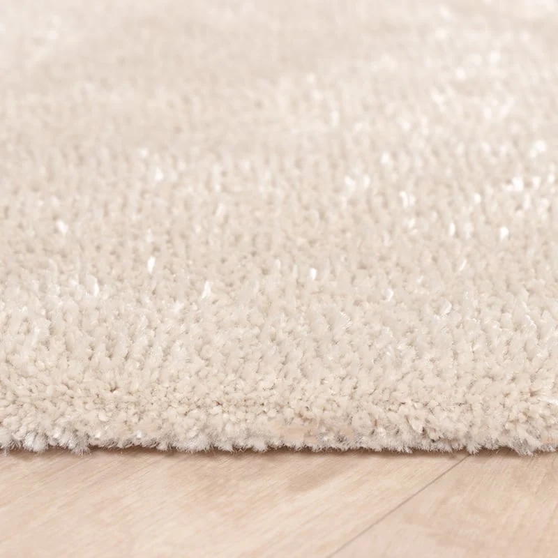 Waschbarer Viskose Teppich Rund - Vive Creme