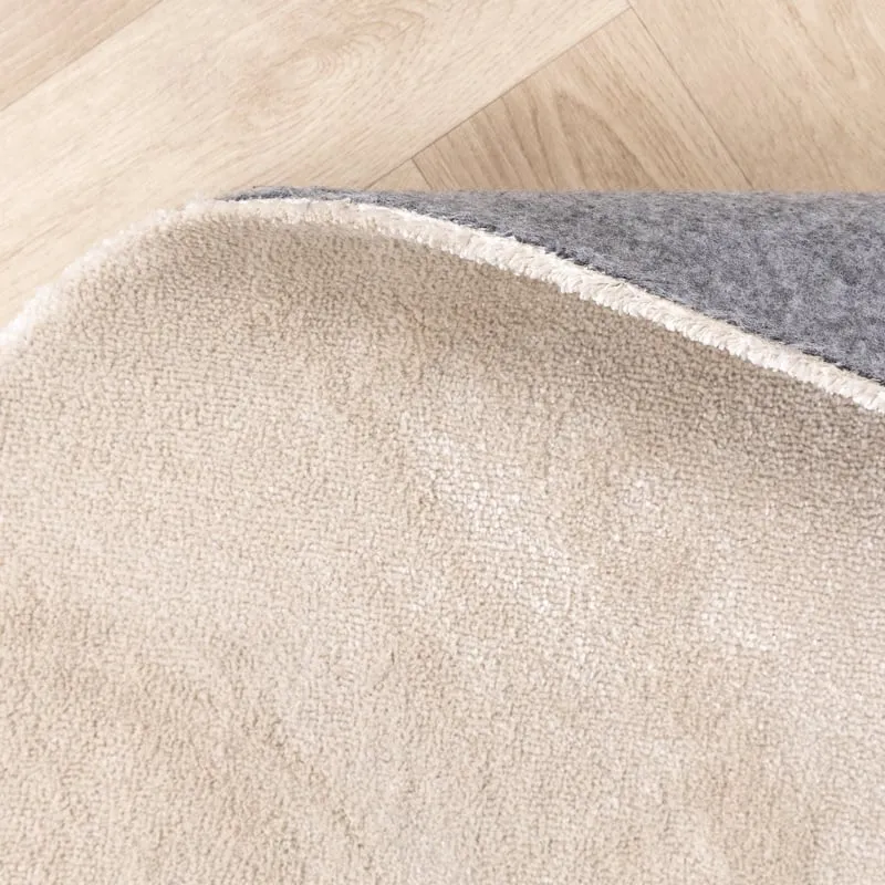 Waschbarer Viskose Teppich Rund - Vive Creme