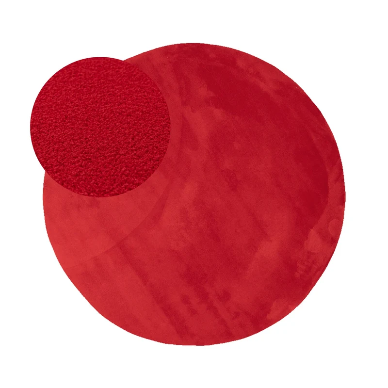 Waschbarer Teppich Rund - Vivid Rot