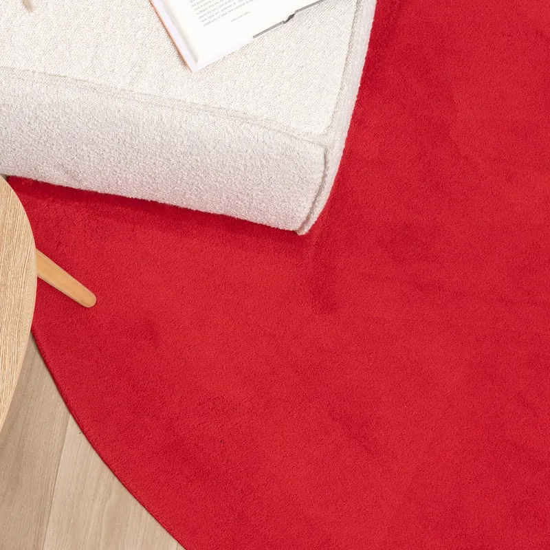 Waschbarer Teppich Rund - Vivid Rot