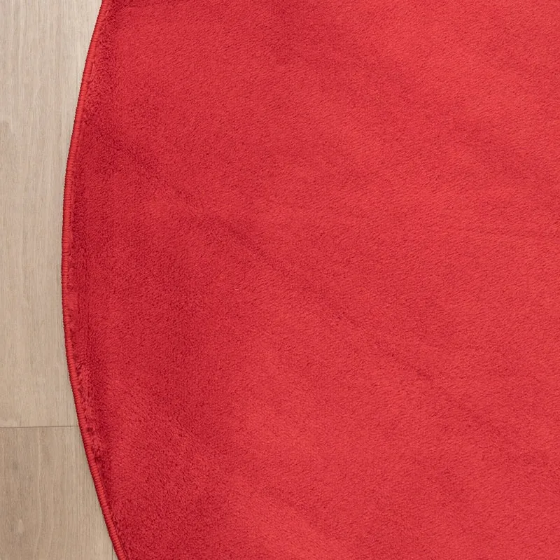 Waschbarer Teppich Rund - Vivid Rot