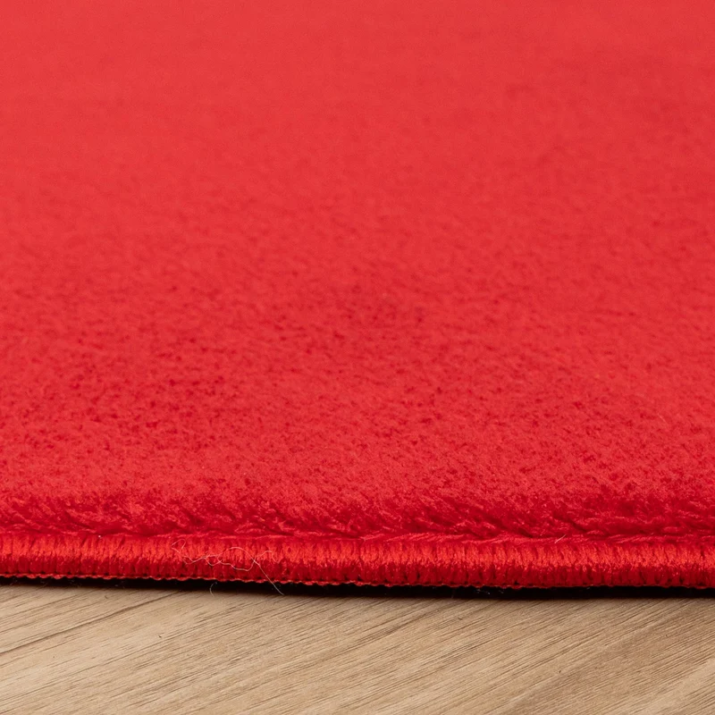 Waschbarer Teppich Rund - Vivid Rot