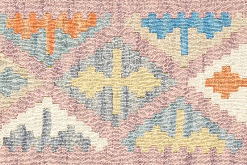 Kelim Gashgai · Handgewebt – Rosa, 297x85 cm