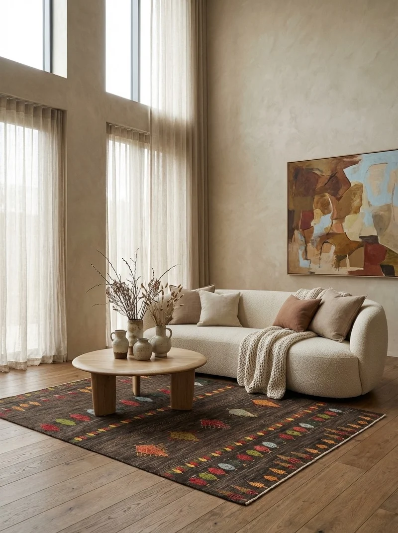 Gabbeh Sonnat · Handgeknüpft – Braun, 204x155 cm
