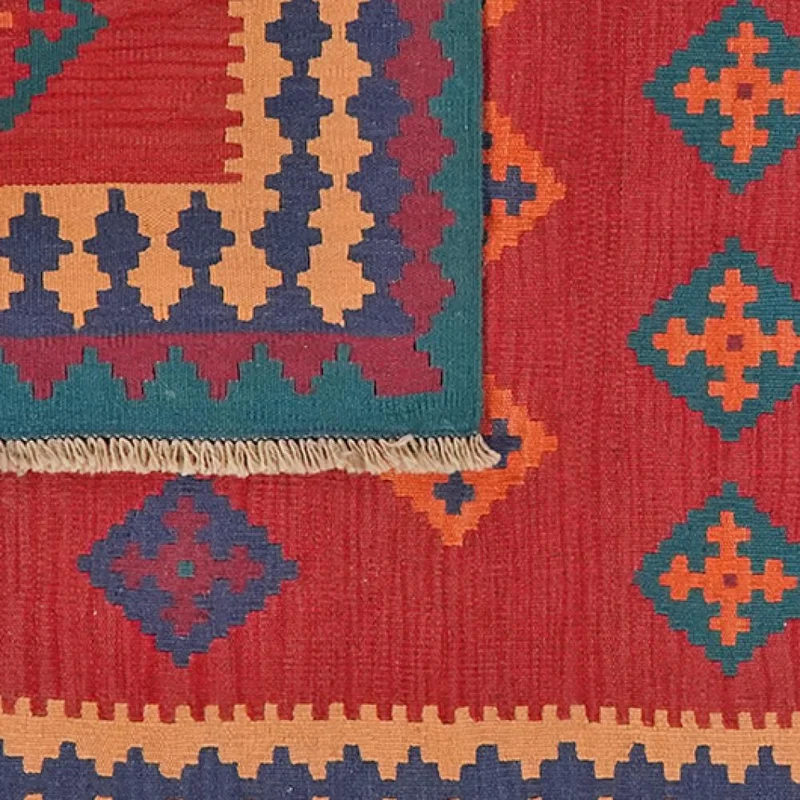 Kelim Gashgai · Handgewebt – Rot, 176x125 cm