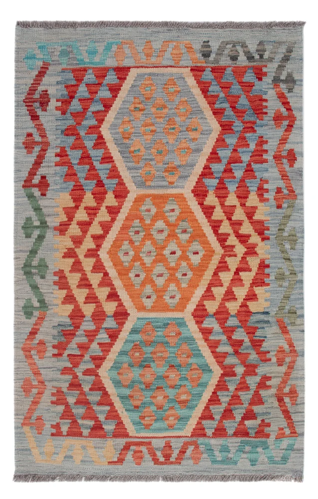 Kelim Maimene Teppich 85x128cm - mehrfarbig