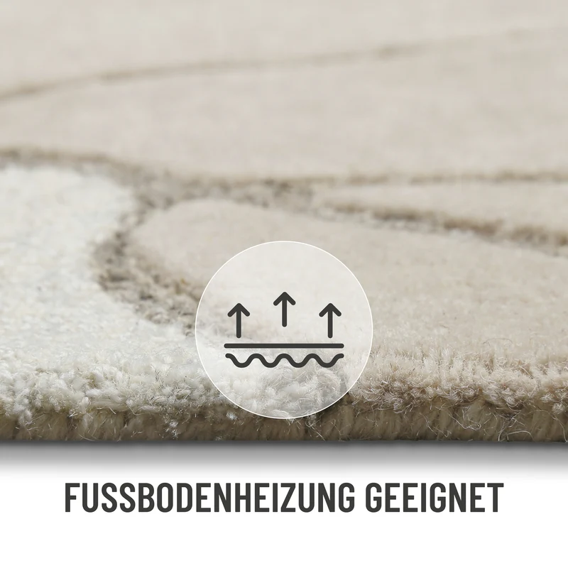 Kurzflorteppich Beige aus Schurwolle "Tunia" WECONhome