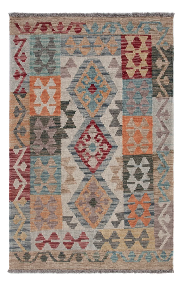 Kelim Maimene Teppich 80x117cm - mehrfarbig