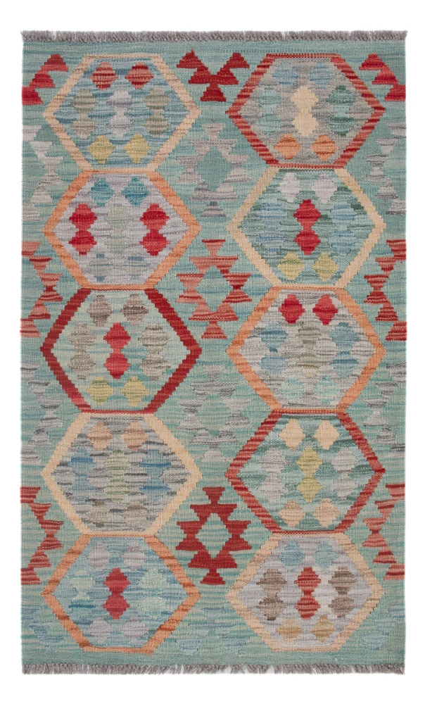 Kelim Maimene Teppich 79x126cm - mehrfarbig