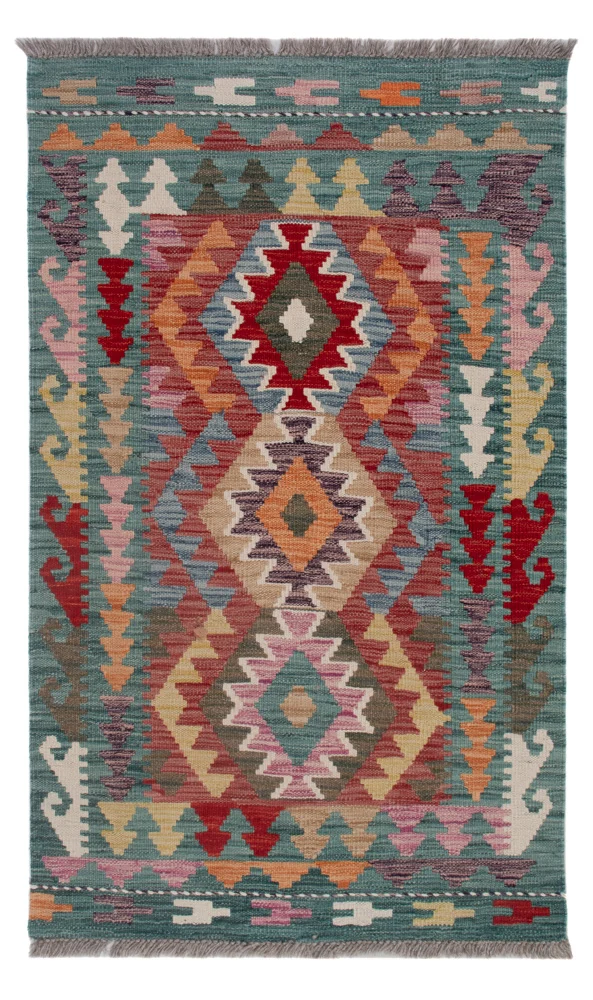 Kelim Maimene Teppich 74x127cm - mehrfarbig