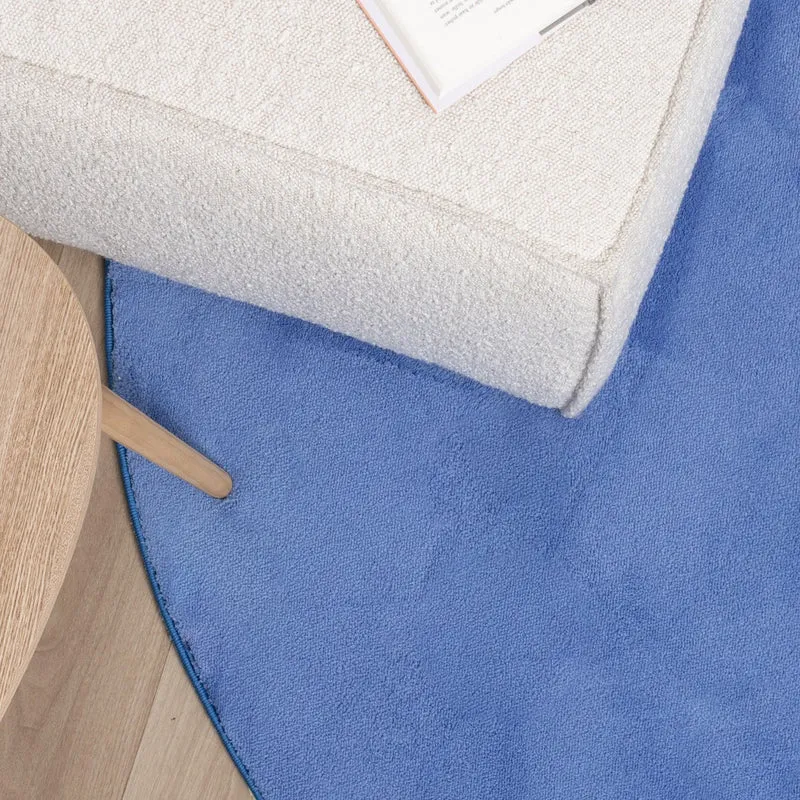 Waschbarer Teppich Rund - Vivid Blau