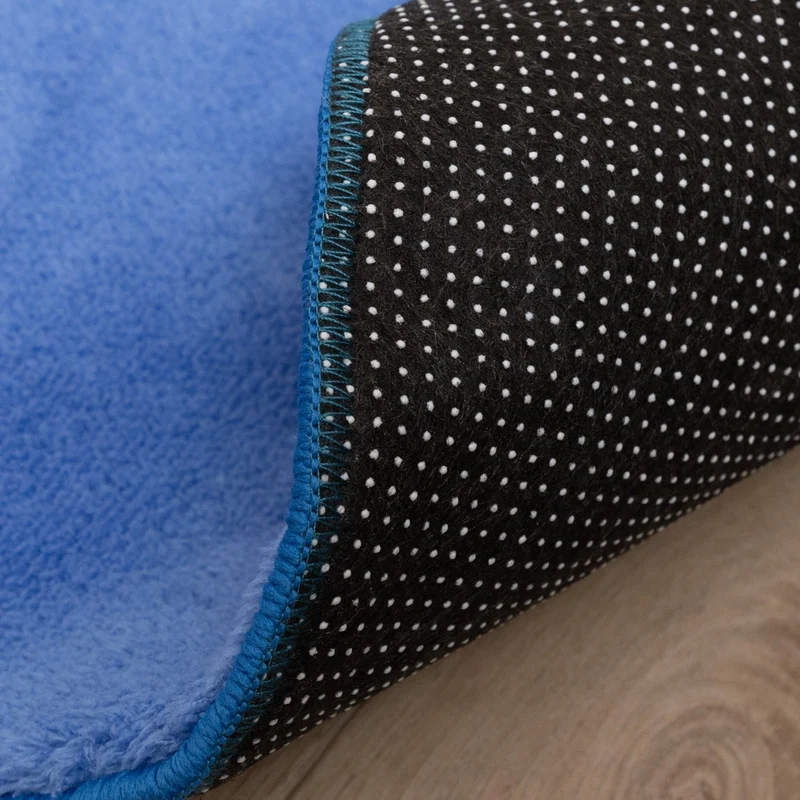 Waschbarer Teppich Rund - Vivid Blau