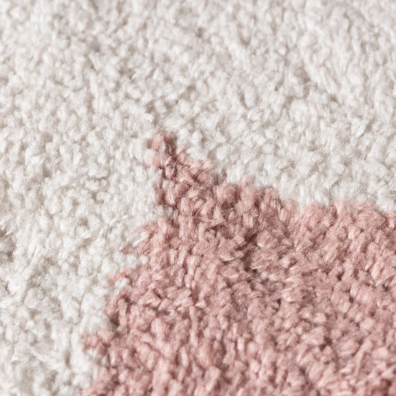 Waschbarer Teppich Rund - Myrre Rosa Weiß