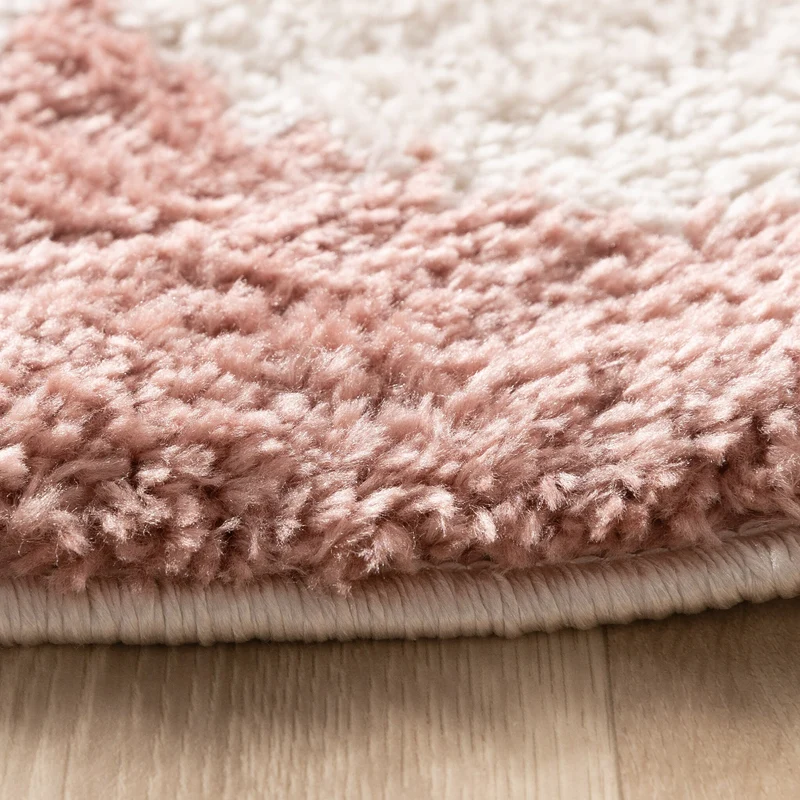 Waschbarer Teppich Rund - Myrre Rosa Weiß